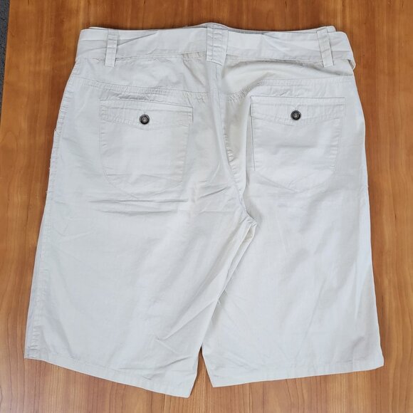 Sandro of Paris Beige Cotton Belted Bermuda Shorts  - 8P - Picture 4 of 6